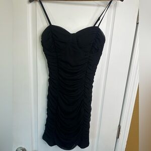 Stella Luce Black Ruched Mini Dress